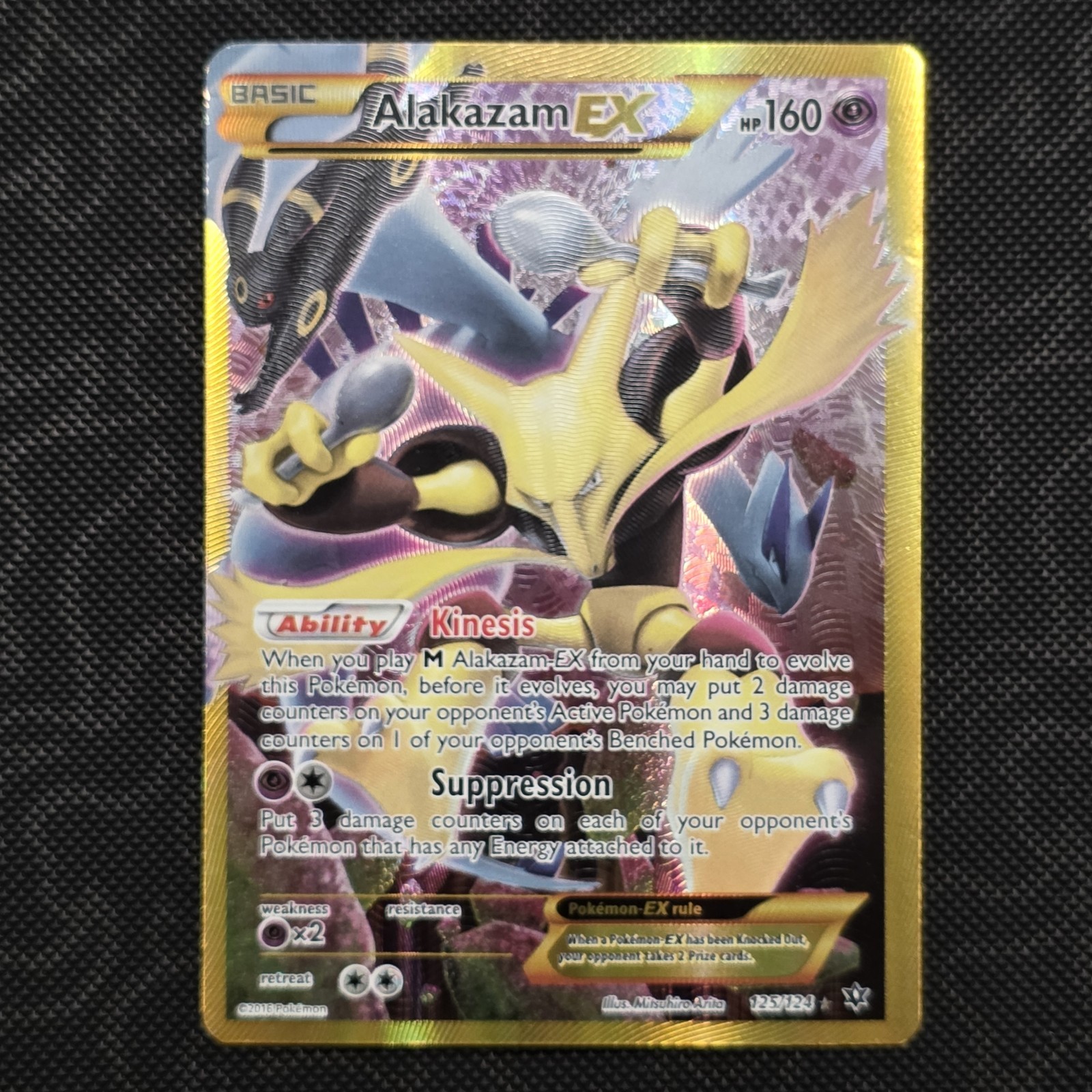 Alakazam EX 125/124 Fates Collide Secret Rare Holo Full Art Pokemon Card MP