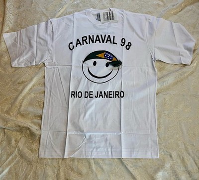 VTG 1998 Yes Brazil Blue Man Pelo Avesso Rio Carnaval Tee NWT G Large 100 Cotton