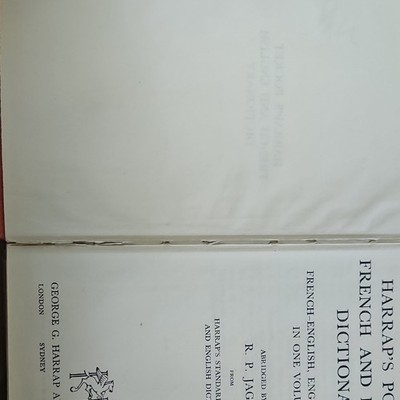 Harrap's Pocket French-English Bilingual Dictionary Hardcover 1951 R.P. Jago