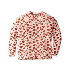Molo Mandy All Is Love Pullover Heart Print Sweatshirt Cotton Size 152