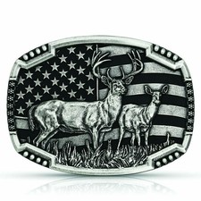 Montana Silversmiths Matched Pair Deer Attitude Buckle A785S
