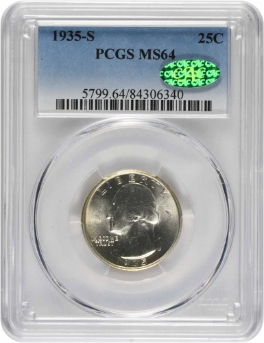 1935-S Washington Quarter MS64 PCGS (CAC)