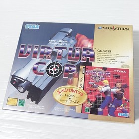 Sega Saturn VIRTUA GUN with 3 Japanese games For CRT TV Only Tested Import Japan