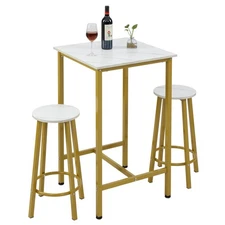 Bar Table Set, 23.6" Pub Table High Top Table, Square Bar Height Table, Bar T...