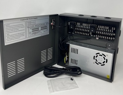 18-Port 20 Amp CCTV Power Distribution Box UL Listed, Input 110-220V
