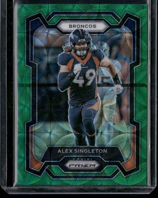 2023 Panini Prizm Alex Singleton Green Scope Prizm /75 #84 Denver Broncos