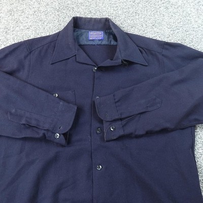 VTG Pendleton Shirt Mens L Blue Wool Boardshirt Long Sleeve Button Up Work USA