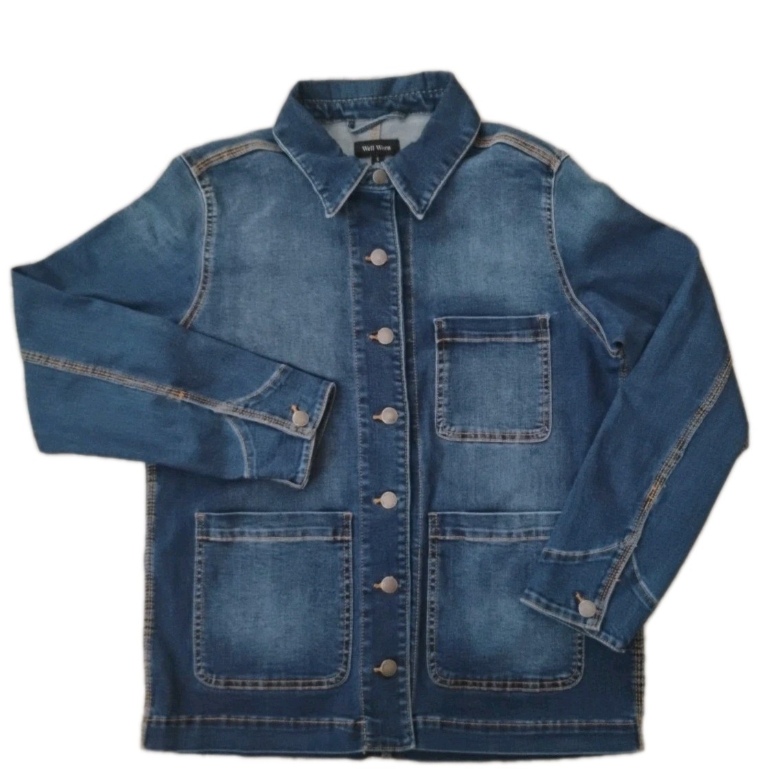 Button Down Stretchy Jacket Front Pockets Fisherm… - image 1