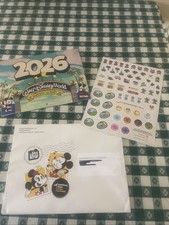 Official 2026 DISNEY Annual Passholder Calender & Stickers (and Mail Envelope)