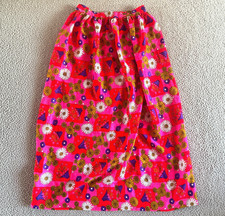Vintage 70s Skirt Prairie Small Maxi Psychedelic SHippie Groovy Flowers Neon