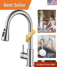 Brushed Nickel Kitchen Faucet with Pull Down Sprayer for Effortless Prep