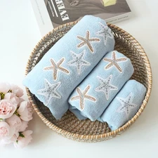 Embroidered Premium Soft Decor 100% Cotton Bathroom Modern 3 Piece Towel Set