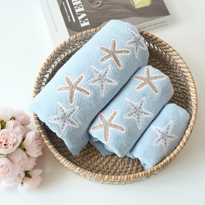 Embroidered Premium Soft Decor 100% Cotton Bathroom Modern 3 Piece Towel Set
