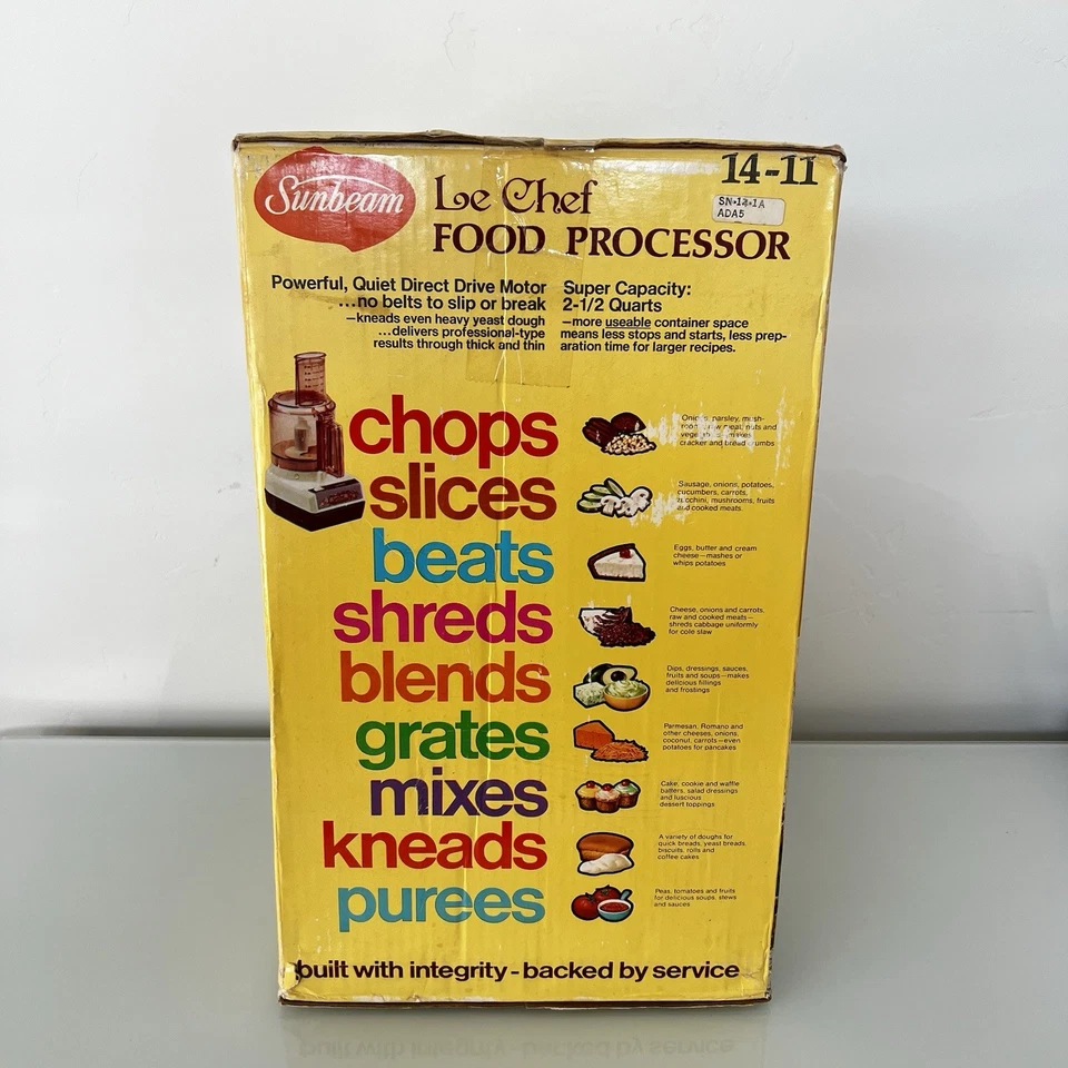 New Sealed Vintage Sunbeam Le Chef Food Processor Model 14-11 - Image 3 of 4