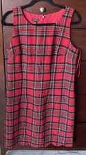 Talbots 10 P Red Tartan Plaid Formal Dress