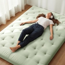 ZonLi Japanese Floor Futon Mattress Queen Size 80"x 60", 100% Cotton Cover 2....