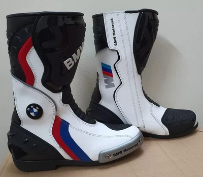 Homme Bottes De Motard En Cuir Bottes De Moto En Cuir Moto Cuir Courses Bottes - Photo 1/2