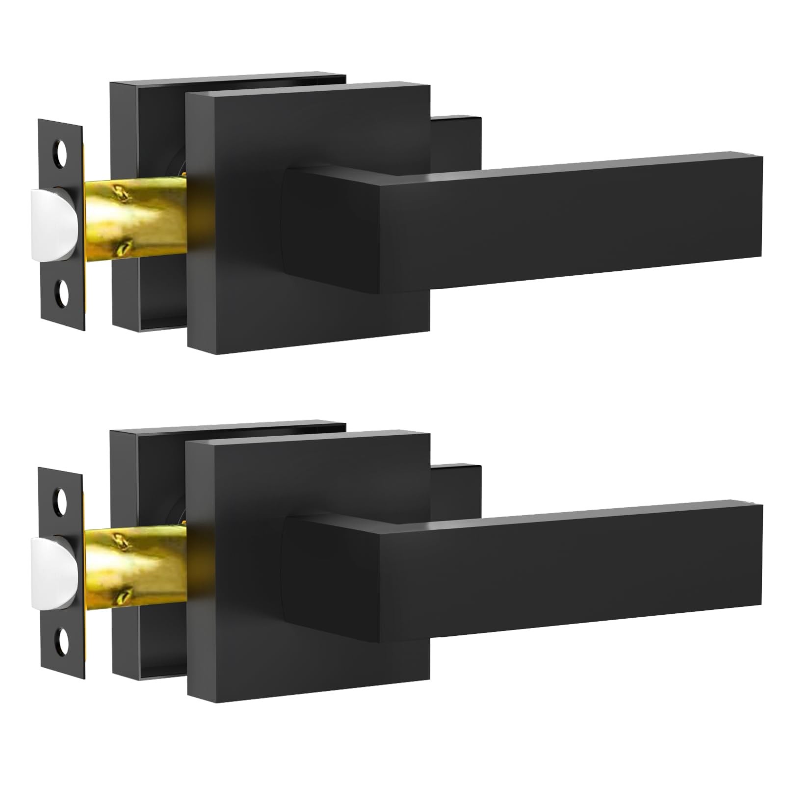 Passage Door Lever, Matte Black Interior Door Handles for Hallway& Closet Hea...