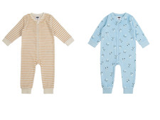 Baby Pyjama Schlafanzug Overall  langarm Velour NEU