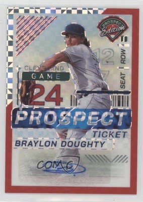 2024 Prospect Edition Red Power Prizm Signatures 93/99 Braylon Doughty Auto 13ql