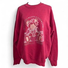 Vintage Teddy Bear Graphic Crewneck Sweatshirt L/XL