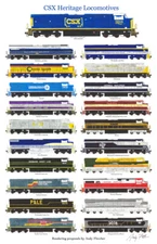 CSX Proposed Heritage Locomotives 11"x17" Poster by Andy Fletcher signed