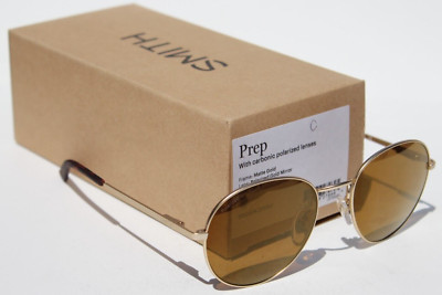 SMITH OPTICS Prep POLARIZED Sunglasses Matte Gold/Gold Mirror Round NEW $169