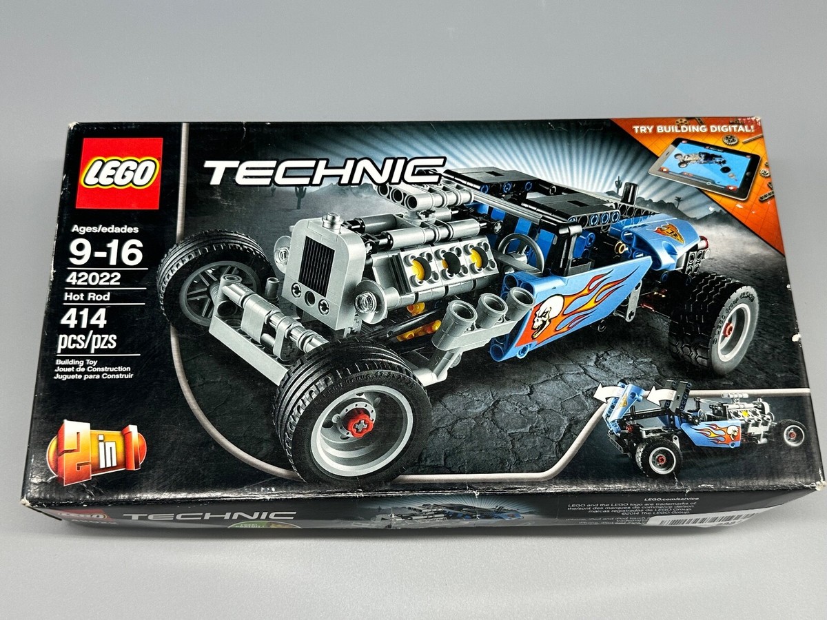 Brand New LEGO Technic 42022 Hot Rod Model Kit Ages 9-16 414 Pieces Box  Damage