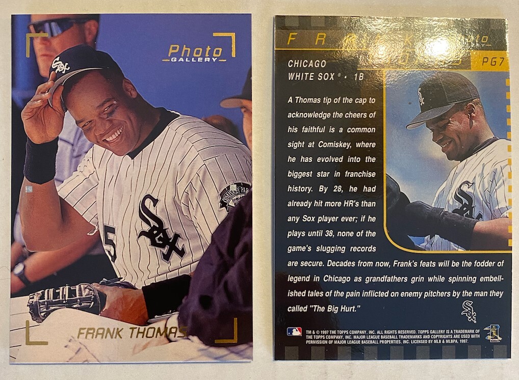 FRANK THOMAS TOPPS GALLERY PHOTO GALLERY CHICAGO WHITE SOX HOF #7 1997 97