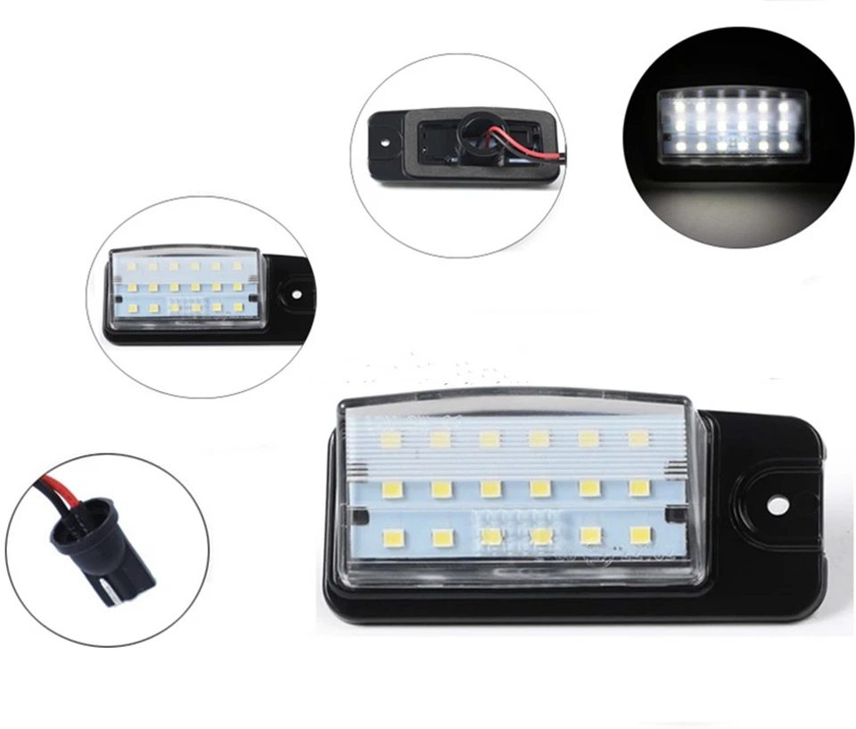 Lámpara de luz de matrícula trasera LED blanca para coche para Infiniti Q45 EX25 FX50 QX70 2 piezas Foto 2 de 4