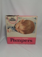 Rare VINTAGE 60'S  PAMPERS GIRL For Babies over 11 pounds, EMPTY BOX ONLY