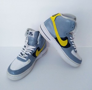 Nike Af1 Boy S Custom Kids High Top 5 Gs Wht Yellow Gray Black