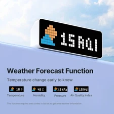 Ulanzi TC001 Smart Pixel Desktop Clock Weather Forecast Pixel Message Display 