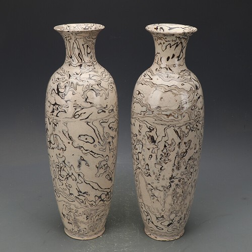17.2" ancient China Porcelain a pair Song dynasty Twisted glaze pulm vase - Picture 2 of 5