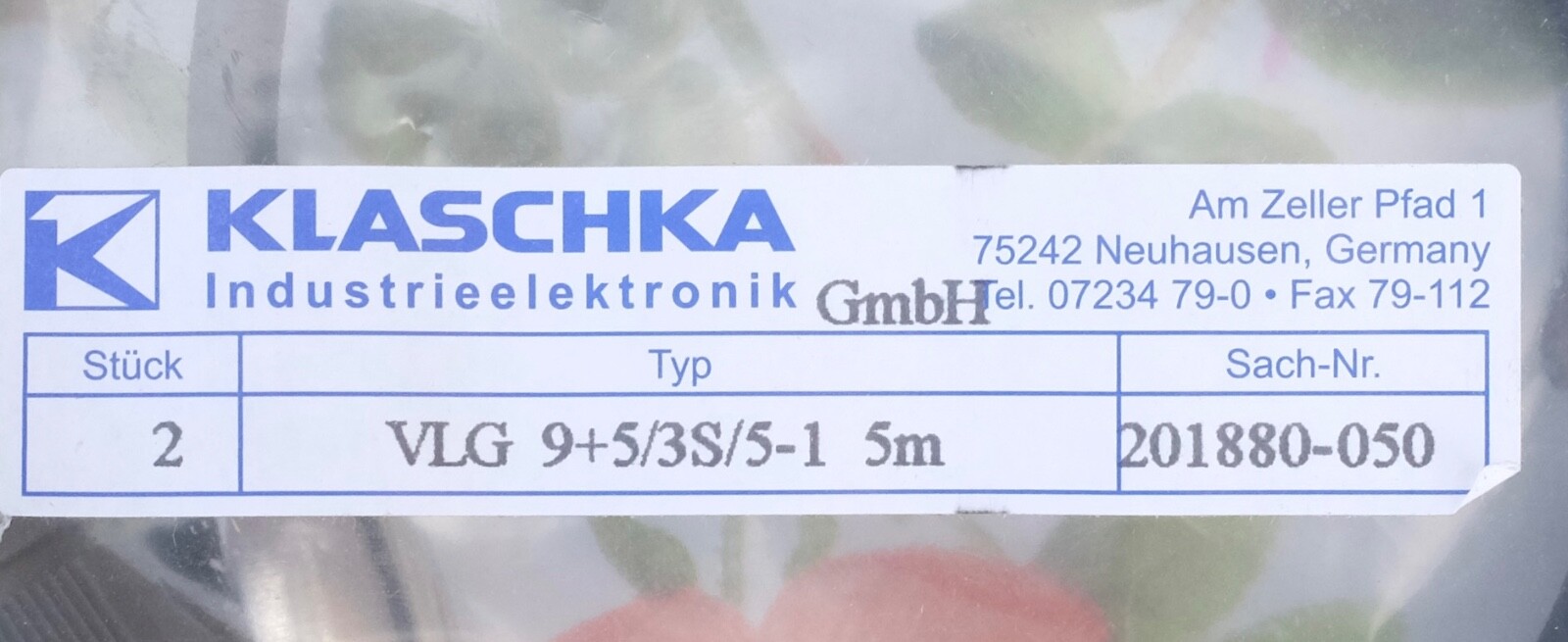 Câble Klaschka VLG 9+5/3S/5-1 de 5m pour liaison d'automates industriels - 2