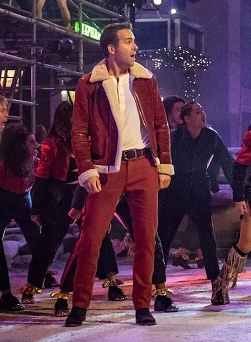 RYAN REYNOLDS Stylsih Men's Red Leather Pant 100% Lambskin Leather pant