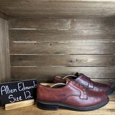 Mens Allen Edmonds Hillcrest Brown Leather Dressy Plain Toe Oxfords Size 12 D