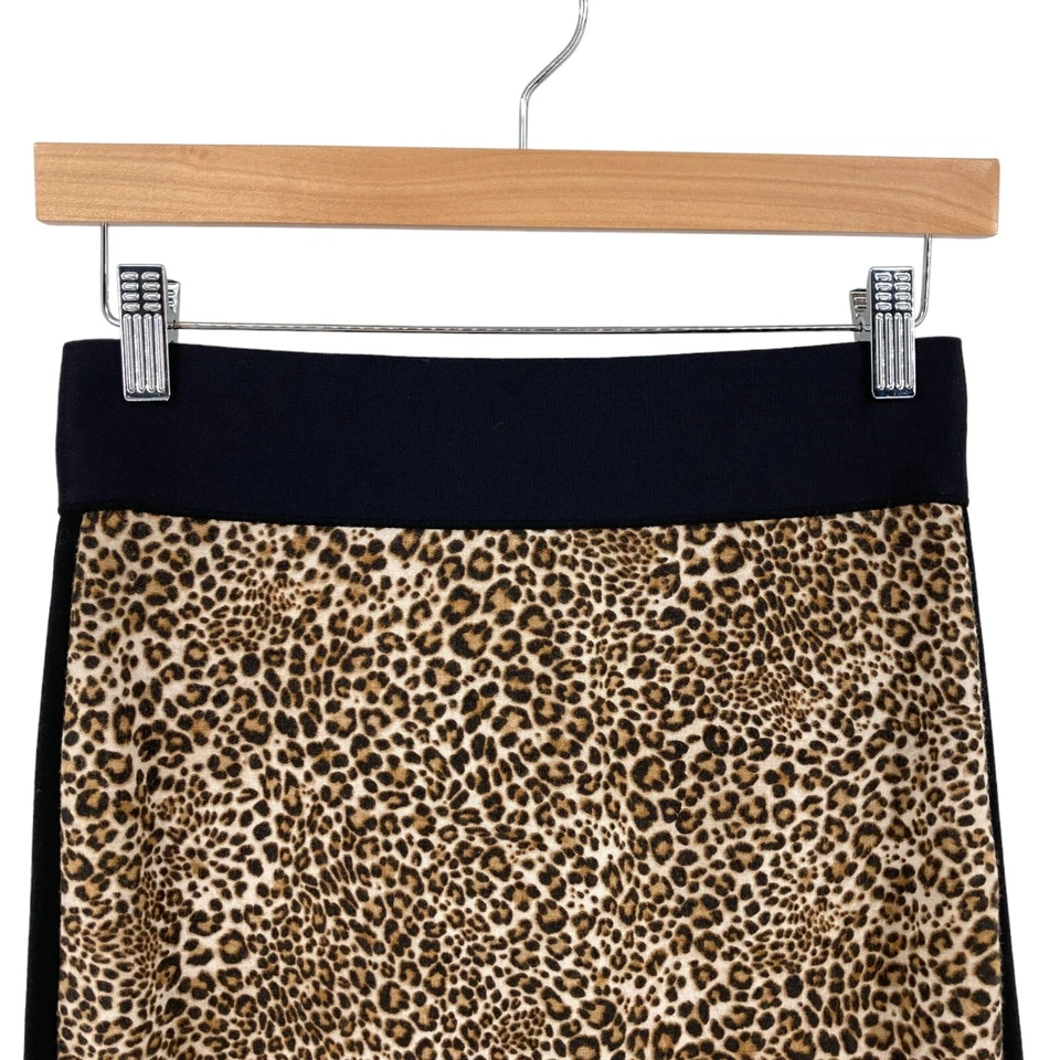 Falda Lápiz Recta Rachel Roy Para Mujer S Negra Tostada Estampado Leopardo Cintura Elástica Foto 3 de 4