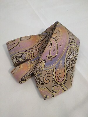 Cravate 100% Soie Steven Land Avec Pochette Assortie – Motif Géométrique, Classique, Neuf Avec étiquettes