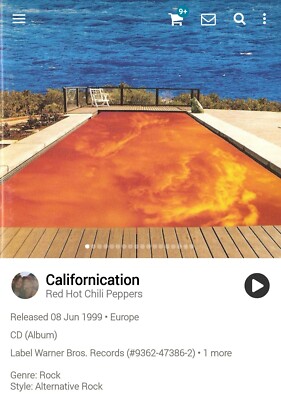 Red Hot Chilli Peppers ~ Californication CD 1999 Hi-Tech AOR Melodic Soft Rock