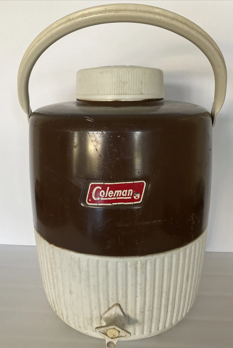 Coleman Cooler Jug Brown 2 Gallon Camping Water Thermos Vintage