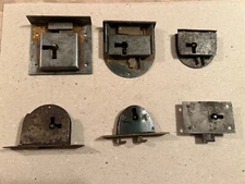 6 Salvaged As Found Old Cabinet / Drawer / Trunk Locks, No Keys, Free S/H