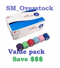 Dynarex Sensi Rainbow Wrap Self Adherent Bandages 2" x 5 yds, 3182 VALUE PACKS
