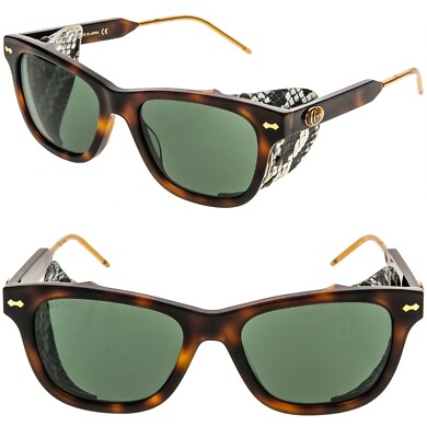 GUCCI GG0671S Guilloché 0671 Brown Snake Leather Blinker Unisex