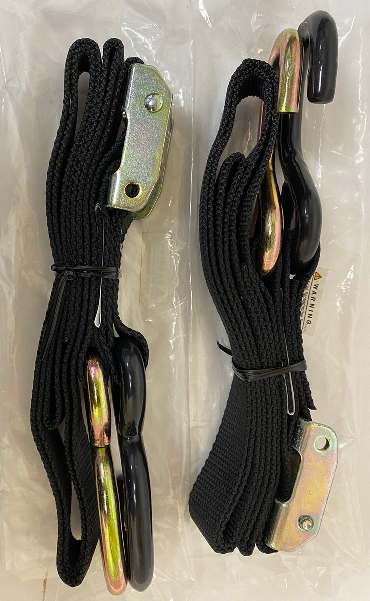 2-BikeMaster 1” X 72” Tie Downs, Nylon-Coated & Zinc-Plated Hooks
