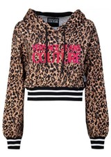 Versace Jeans Couture Leopard Print Cropped Hoodie Authentic. Size: 10 (£320rrp)
