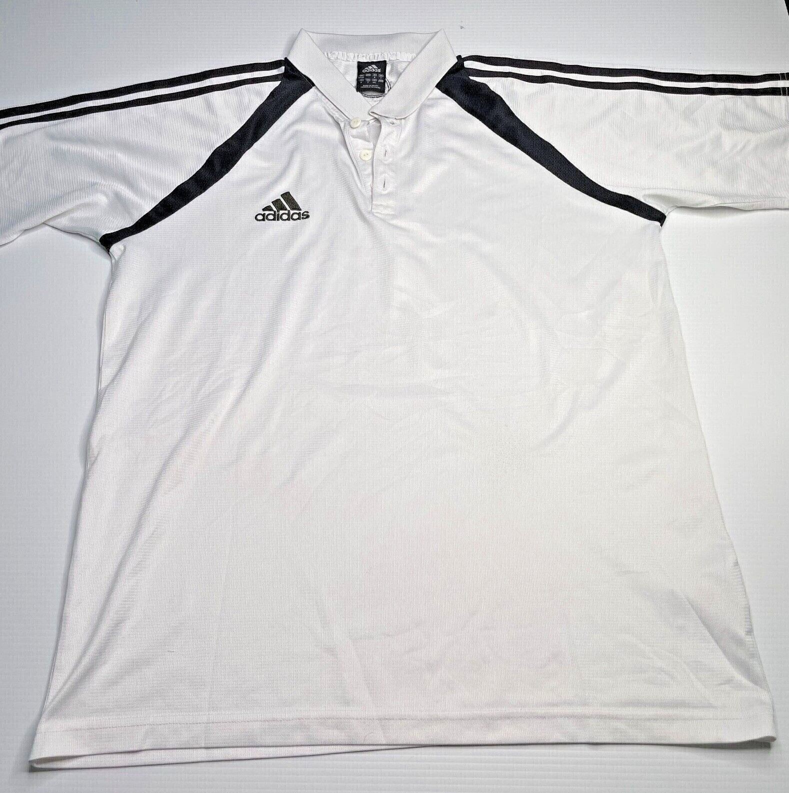 Adidas Logo Polo Shirt Mens Size L White Athletic Sports Style Casual Fit