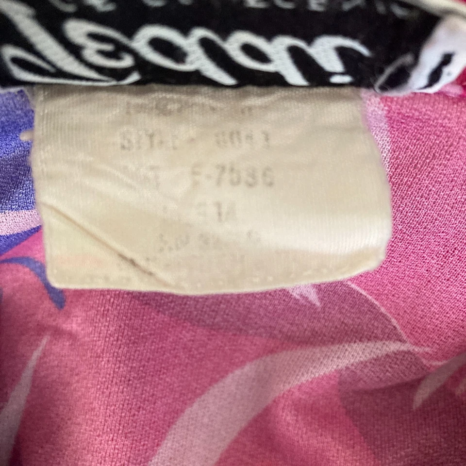 Blusa vintage Teddi of California para mujer 14 floral multicolor jersey Foto 4 de 4