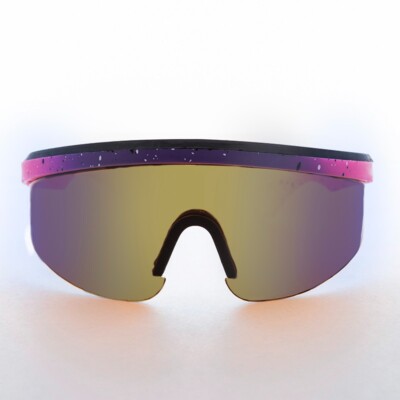 Kids 80s Wrap Around Sunglasses Purple Pink Yellow - Colt | eBay display picture 1