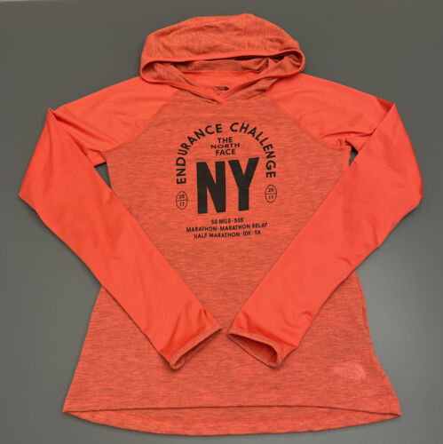 The North Face Endurance Challenge Sz XS Pullover Orange Women's Hooded Shirt - Picture 1 of 10
